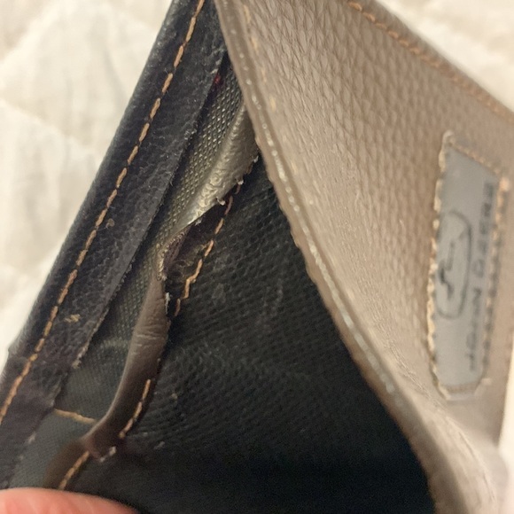 John DEERE brown leather wallet tri-fold five card slots two bill slots OS - Picture 9 of 12